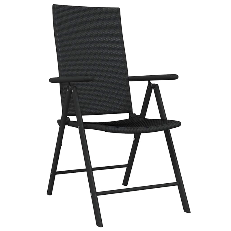 Bowery Hill Contemporary Weather-Resistant Garden Dining Set in Black