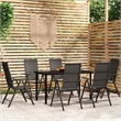 Bowery Hill Contemporary Weather-Resistant Garden Dining Set in Black