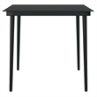 Bowery Hill Powder-Coated Steel & PE Rattan Garden Dining Set in Black