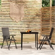 Bowery Hill Powder-Coated Steel & PE Rattan Garden Dining Set in Black