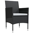 Bowery Hill PE Rattan & Powder-Coated Steel Garden Dining Set in Black