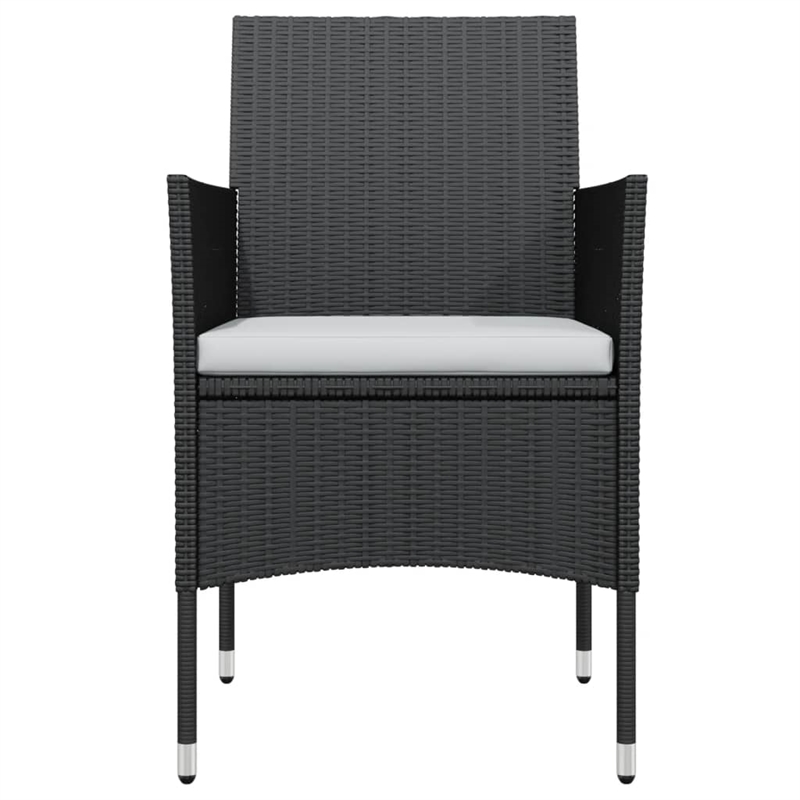 Bowery Hill PE Rattan & Powder-Coated Steel Garden Dining Set in Black