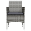 Bowery Hill PE Rattan & Powder-Coated Steel Garden Dining Set in Gray