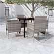 Bowery Hill PE Rattan & Powder-Coated Steel Garden Dining Set in Gray