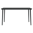 Bowery Hill PE Rattan/Powder-Coated Steel Garden Dining Set in Black