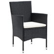 Bowery Hill PE Rattan Compact Garden Dining Set in Black w/ Removable Covers