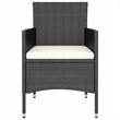 Bowery Hill PE Rattan Compact Garden Dining Set in Black w/ Removable Covers