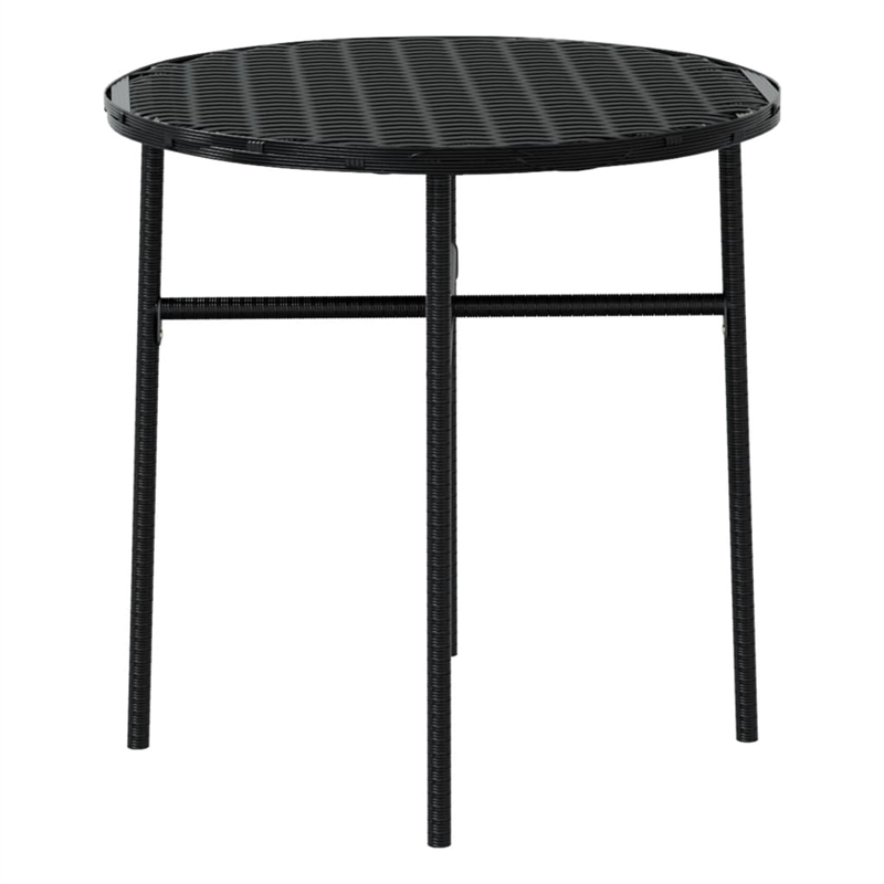Bowery Hill PE Rattan Compact Garden Dining Set in Black w/ Removable Covers