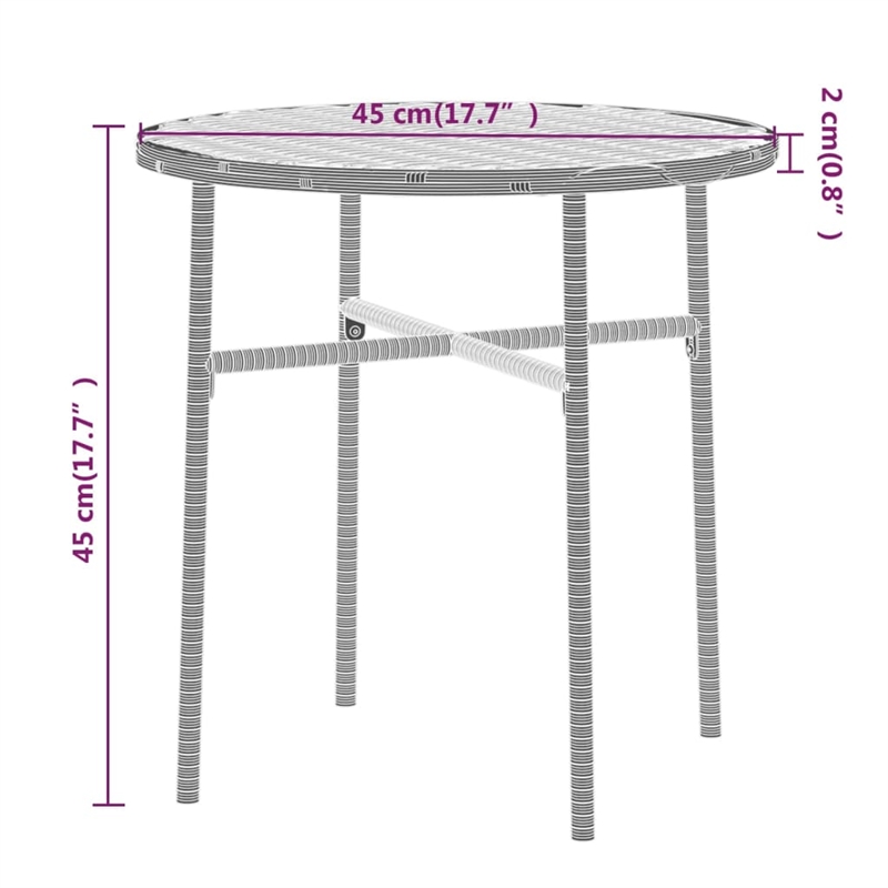 Bowery Hill PE Rattan Compact Garden Dining Set in Black w/ Removable Covers