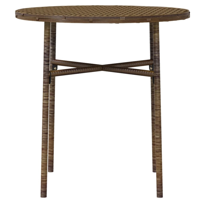 Bowery Hill PE Rattan Standard Ergonomic Garden Dining Set in Brown