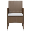 Bowery Hill PE Rattan Standard Ergonomic Garden Dining Set in Brown
