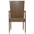 Bowery Hill PE Rattan/Powder-Coated Steel Medium Outdoor Dining Set in Brown