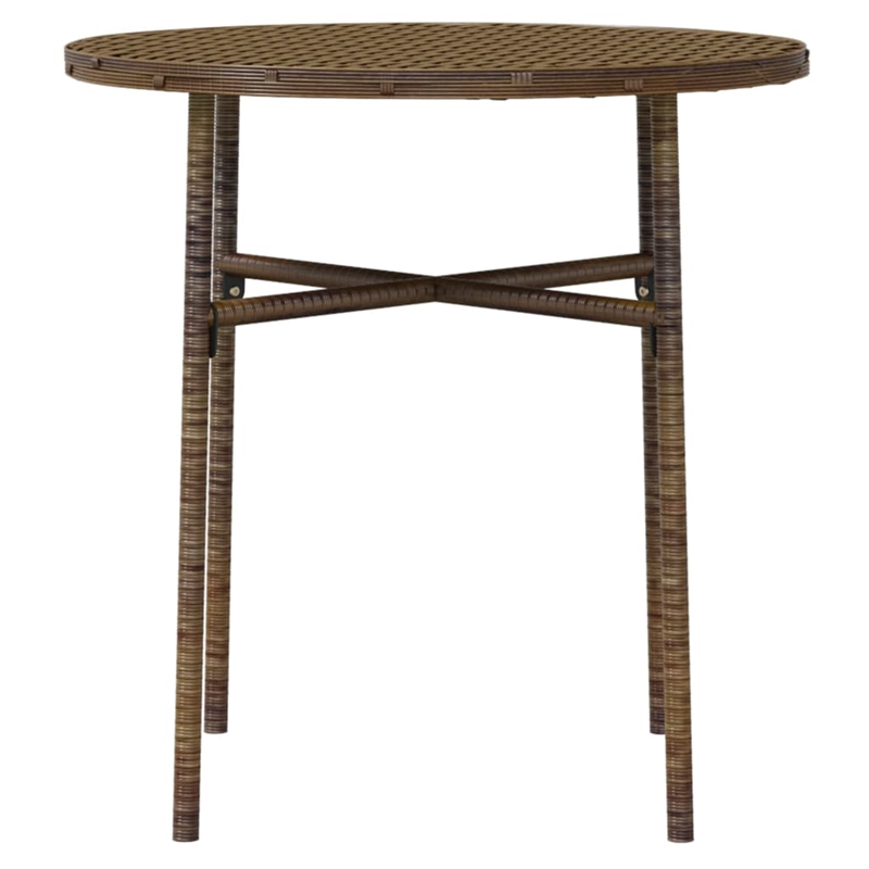 Bowery Hill PE Rattan/Powder-Coated Steel Medium Outdoor Dining Set in Brown