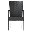 Bowery Hill Poly Rattan/Powder-Coated Steel Garden Dining Set in Black