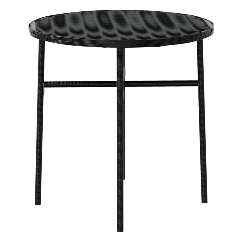 Bowery Hill Poly Rattan/Powder-Coated Steel Garden Dining Set in Black