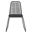 Bowery Hill Powder-Coated Steel/PE Rattan Garden Dining Set in Black