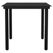Bowery Hill Powder-Coated Steel/PE Rattan Garden Dining Set in Black