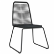 Bowery Hill Powder-Coated Steel/PE Rattan Garden Dining Set in Black