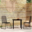 Bowery Hill Powder-Coated Steel/PE Rattan Garden Dining Set in Black