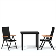 Bowery Hill Contemporary Powder-Coated Garden Dining Set in Black