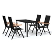 Bowery Hill Contemporary Weather-Resistant Garden Dining Set in Black