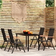 Bowery Hill Contemporary Weather-Resistant Garden Dining Set in Black