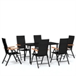 Bowery Hill Contemporary Powder-Coated Garden Dining Set in Black