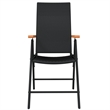 Bowery Hill Contemporary Powder-Coated Garden Dining Set in Black