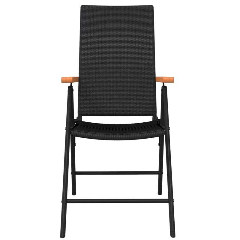 Bowery Hill Contemporary Powder-Coated Garden Dining Set in Black
