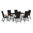 Bowery Hill Contemporary Powder-Coated Garden Dining Set in Black
