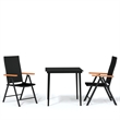 Bowery Hill Contemporary Weather-Resistant Garden Dining Set in Black