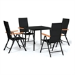 Bowery Hill Contemporary Weather-Resistant Garden Dining Set in Black