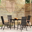 Bowery Hill Contemporary Weather-Resistant Garden Dining Set in Black