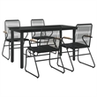 Bowery Hill Contemporary Powder-Coated Garden Dining Set in Black