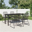 Bowery Hill Contemporary Powder-Coated Garden Dining Set in Black