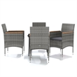 Bowery Hill Contemporary PE Rattan 5 Piece Set Garden Dining Set in Gray