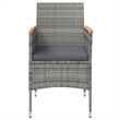 Bowery Hill Contemporary PE Rattan 5 Piece Set Garden Dining Set in Gray