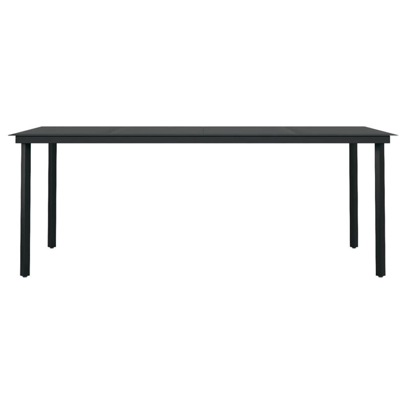 Bowery Hill Contemporary Powder-Coated Garden Dining Set in Black