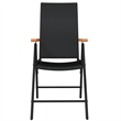 Bowery Hill PE Rattan 7 Piece Foldable Garden Dining Set in Black
