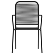 Bowery Hill Powder-Coated Steel & Cotton Rope Durable Dining Set in Black