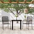 Bowery Hill Powder-Coated Steel & Cotton Rope Durable Dining Set in Black