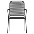 Bowery Hill Powder-Coated Steel & Cotton Rope Medium Dining Set in Black