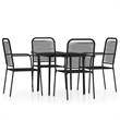 Bowery Hill Standard Powder-Coated Steel Dining Set in Black