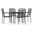 Bowery Hill Standard Powder-Coated Steel Dining Set in Black