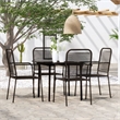 Bowery Hill Standard Powder-Coated Steel Dining Set in Black