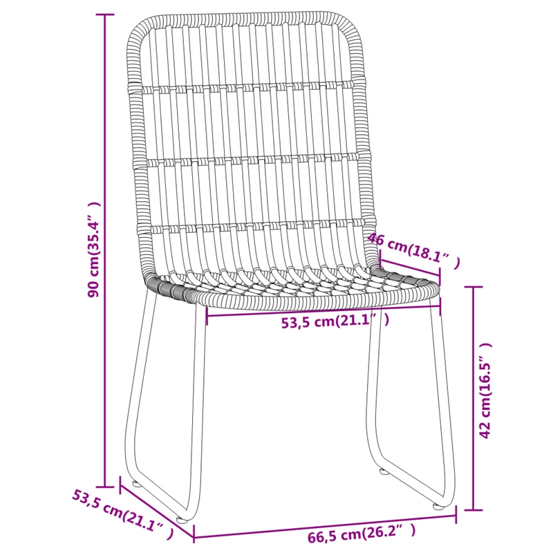 Bowery Hill Contemporary Powder-Coated Steel Dining Set in Black