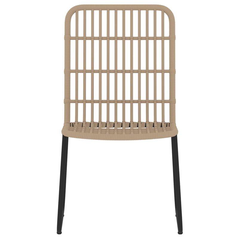 Bowery Hill PE Rattan/Powder-Coated Steel/Glass Dining Set in Oak/Black