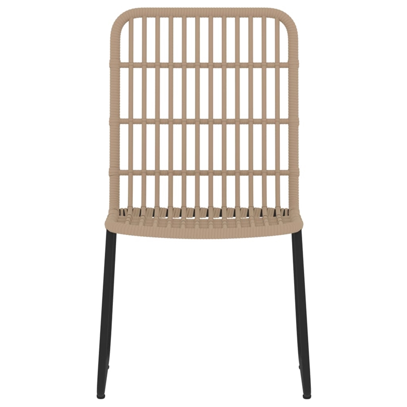 Bowery Hill PE Rattan/Powder-Coated Steel 7 Piece Set Dining Set in Black