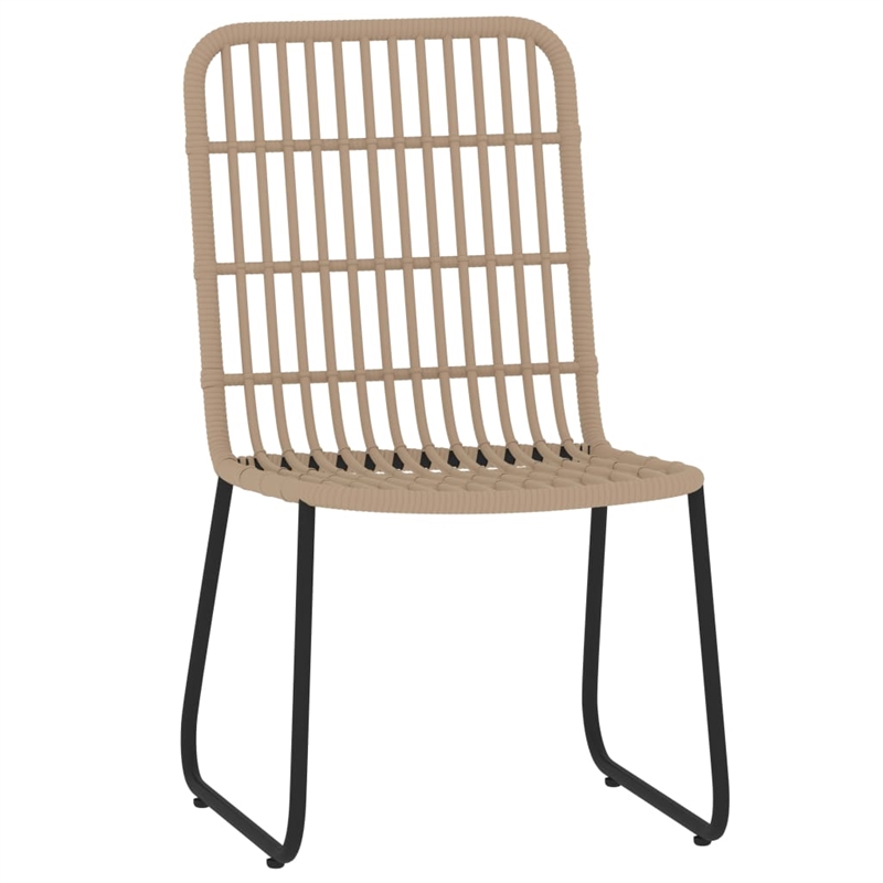 Bowery Hill PE Rattan/Powder-Coated Steel 7 Piece Set Dining Set in Black