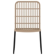 Bowery Hill PE Rattan/Powder-Coated Steel 7 Piece Set Dining Set in Black